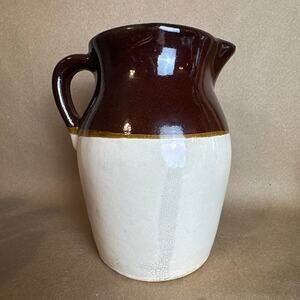 Vintage Stoneware Glazed Brown Jug